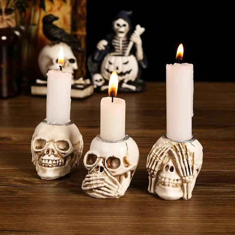 3er Set Halloween Schädel Aufbewahrungsbox Silikonharzform Schädelgeformte Flasche Glas Epoxid Silikon Gussformen