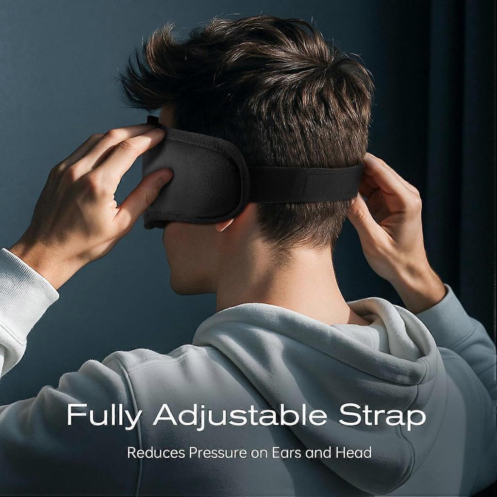 3D spánková maska s Bluetooth sluchátky, Spací sluchátka pro boční spáče, Bezdrátová hudební maska na oči s ultratenkým stereo
