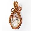 Natural White Sapphire 121 Ct Certified Copper Wire Wrapped Oval Cut Pendant