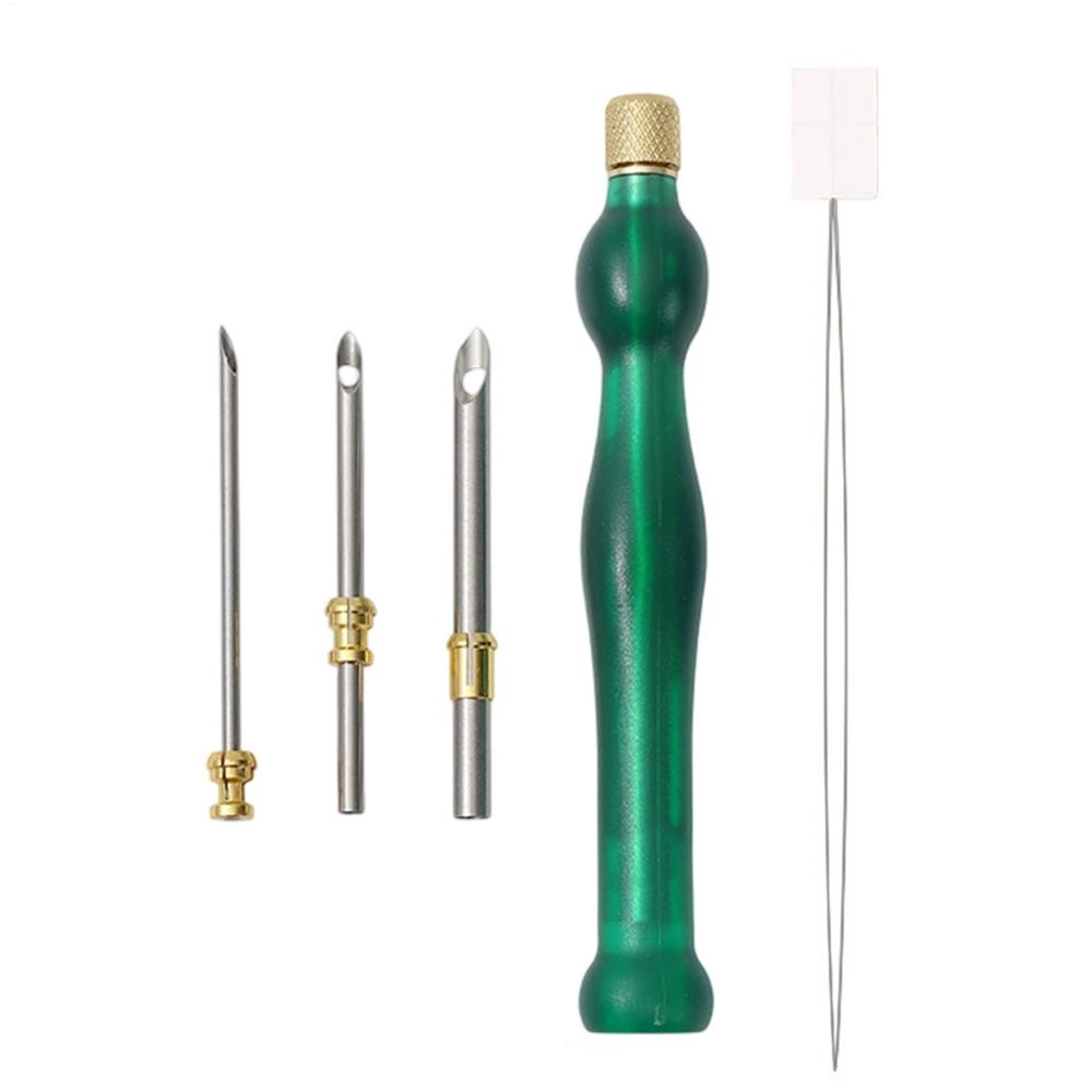 

Adjustable Punch Needle Yarn Stitching Pen Tool Felting Punch Needle for Embroidery Weaving Handcrafts Home Party Cushion зелений