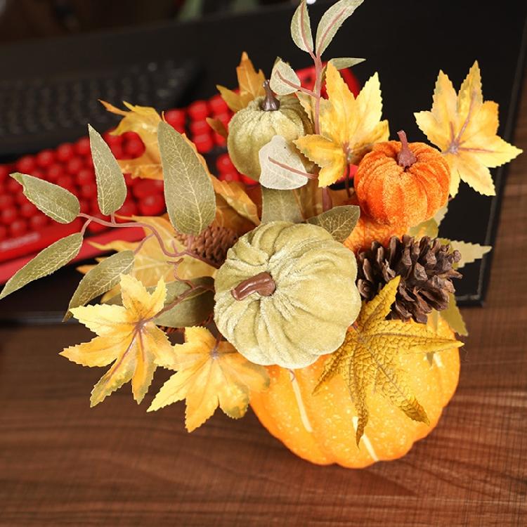 Fall Maple Leaf Pinecone Berry Set Decor Pumpkin Photography Table Centerpiece