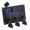 Red/Blue/Green Control Panel Switch Multi-function Car Boat Marine W/ Dual USB Charger Rocker 12-24V For Car Boat Rv