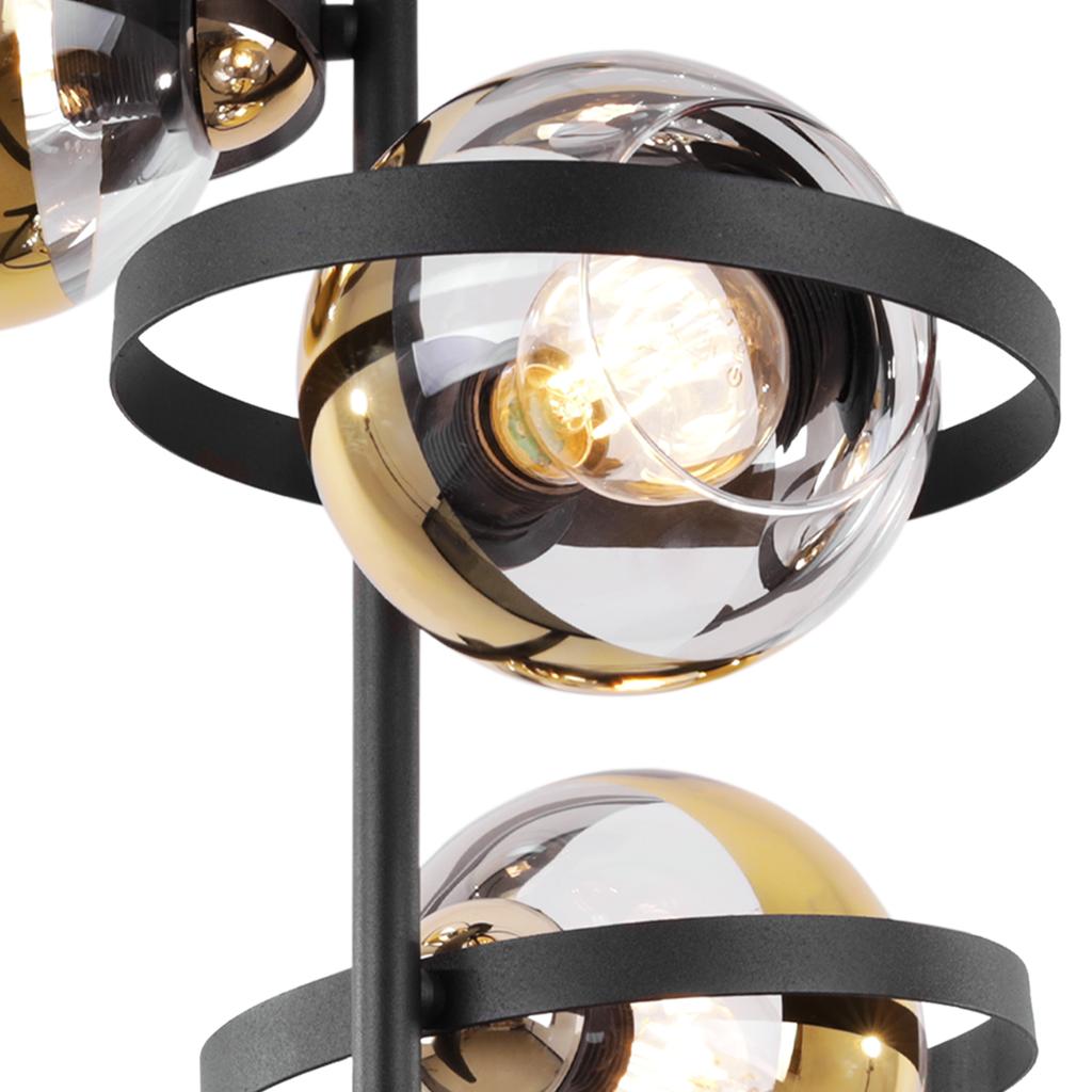 Ronda Deckenleuchte Schwarz und Gold 3-flammig Goldene Lampe E27