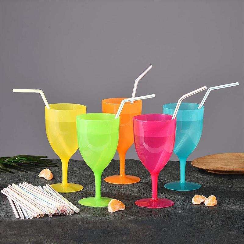 100PCS Colourful Drinking Straws Flexible Plastic Straws Multicolor Straws Beverage Straws for Home Partie Milk Juice Drinks