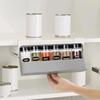 1pc Plastic Seasoning Bottle Storage Rack Punch-free Adjustable Seasoning Box Salt Sugar Seasoning Jar Set Kitchen Organizer