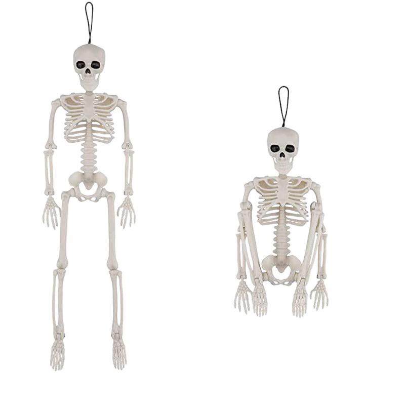 Esqueleto Humano Halloween Realista Articulado Cuerpo Completo Calavera Huesos Decoración Aterradora para Casa Embrujada Fiesta Interior Exterior Exhibición