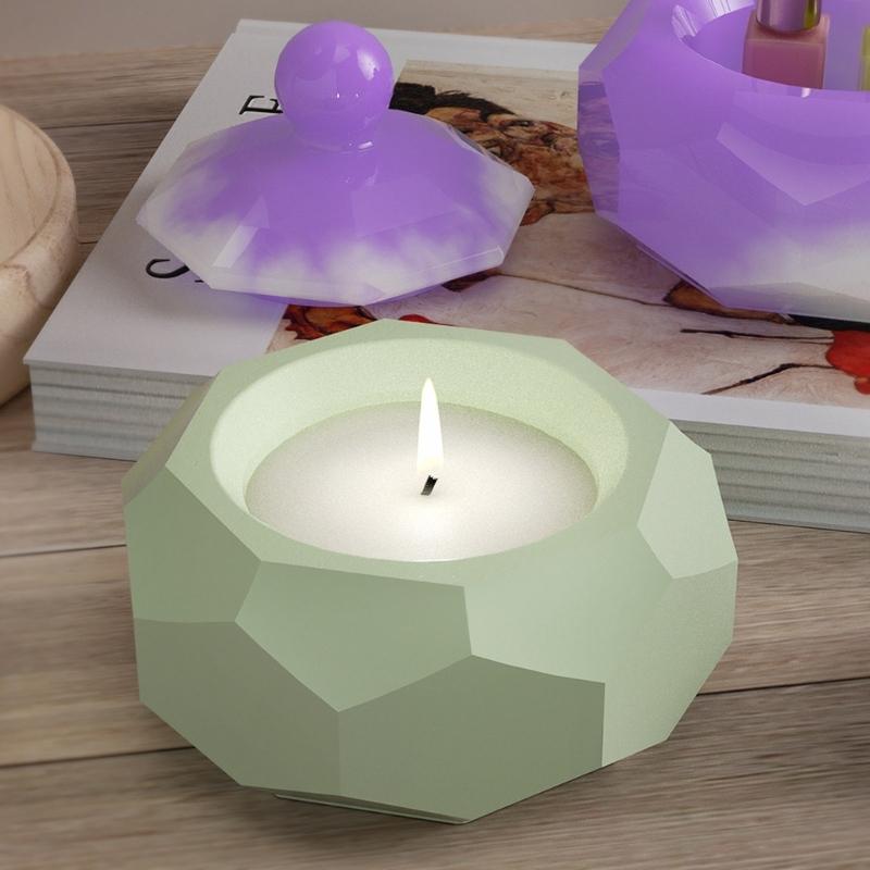 DIY Silikon Kerzenhalter Form Handgemachte Sechseckige Abschnitt Leuchter Form für Tee Wachs Tasse für Segen Zeremonie