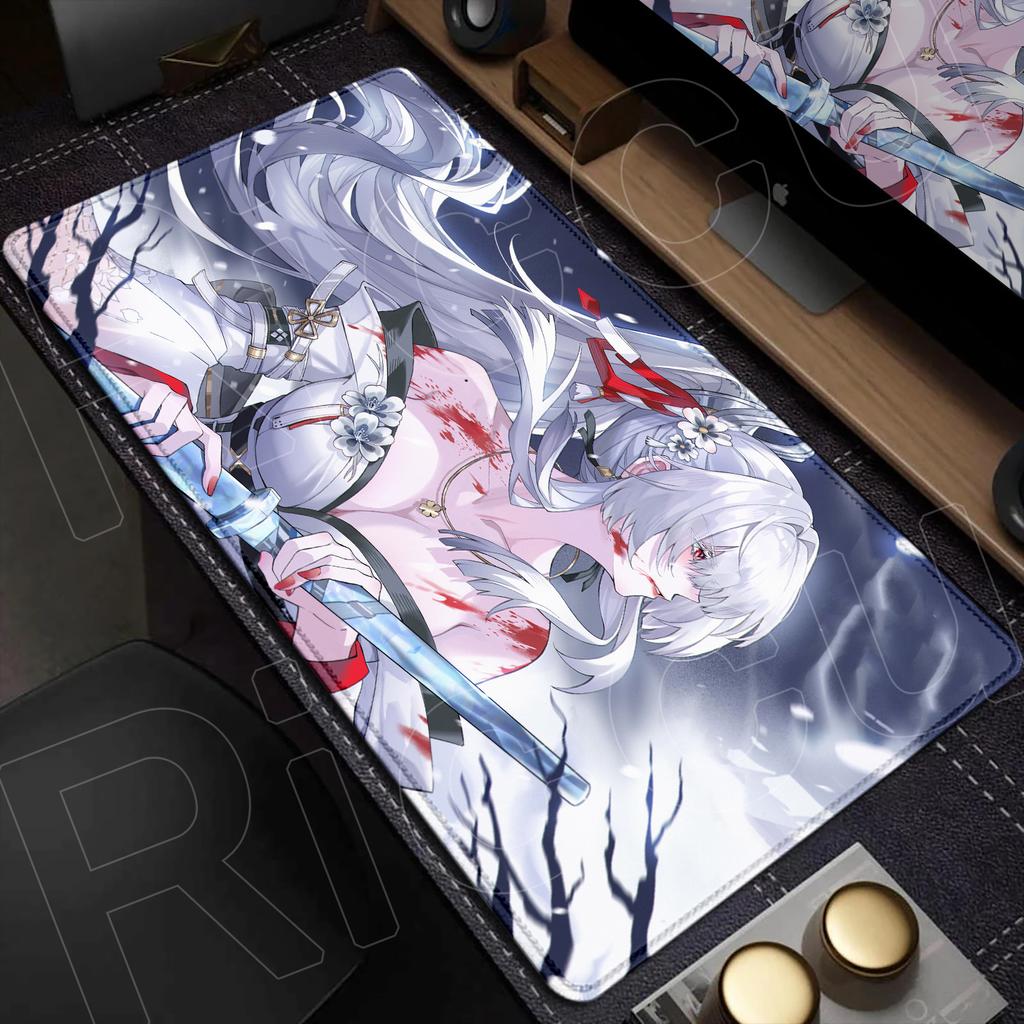 XXL Hiyuki Wuthering Waves Gaming Mouse pad PC accessories Computer keyboard Anime Non-slip Rubber HD Printing Desk Mat carpet