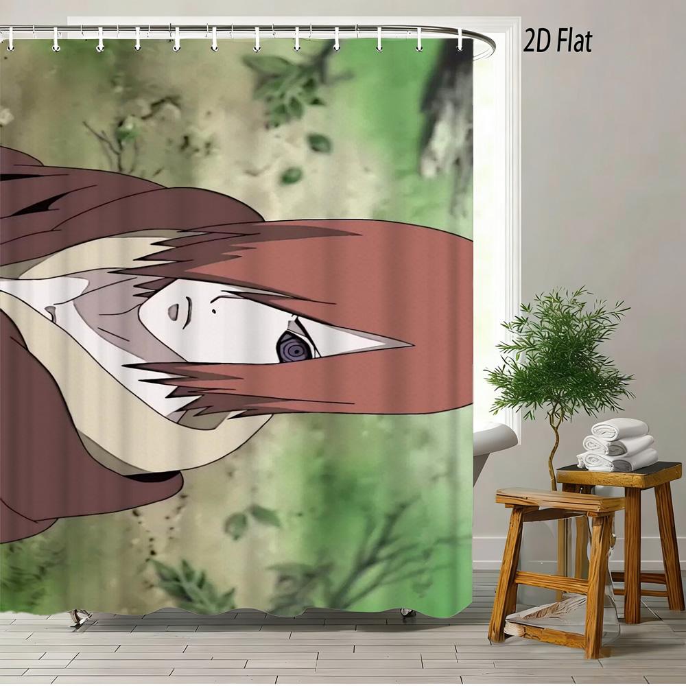 2D Flat Naruto Anime Madara Uchiha Blue Susanoo Blades Print Waterproof Shower Curtain For Bathroom Decor