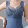 Women's Winter Warm Lace Velvet Thermal Vest Embroidered Fixed One-Cup Slim Bottoming Thickened Underwear