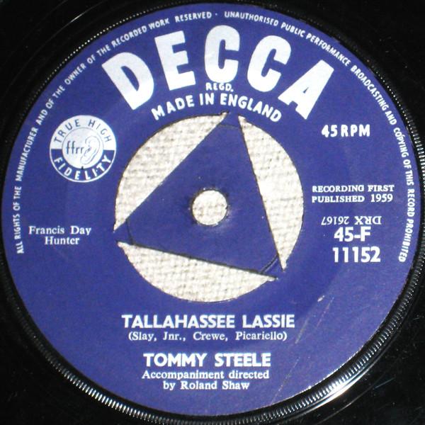 

7inch Record TOMMY STEELE - Tallahassee Lassie 45F11152 Decca 1959 UK Rock Used