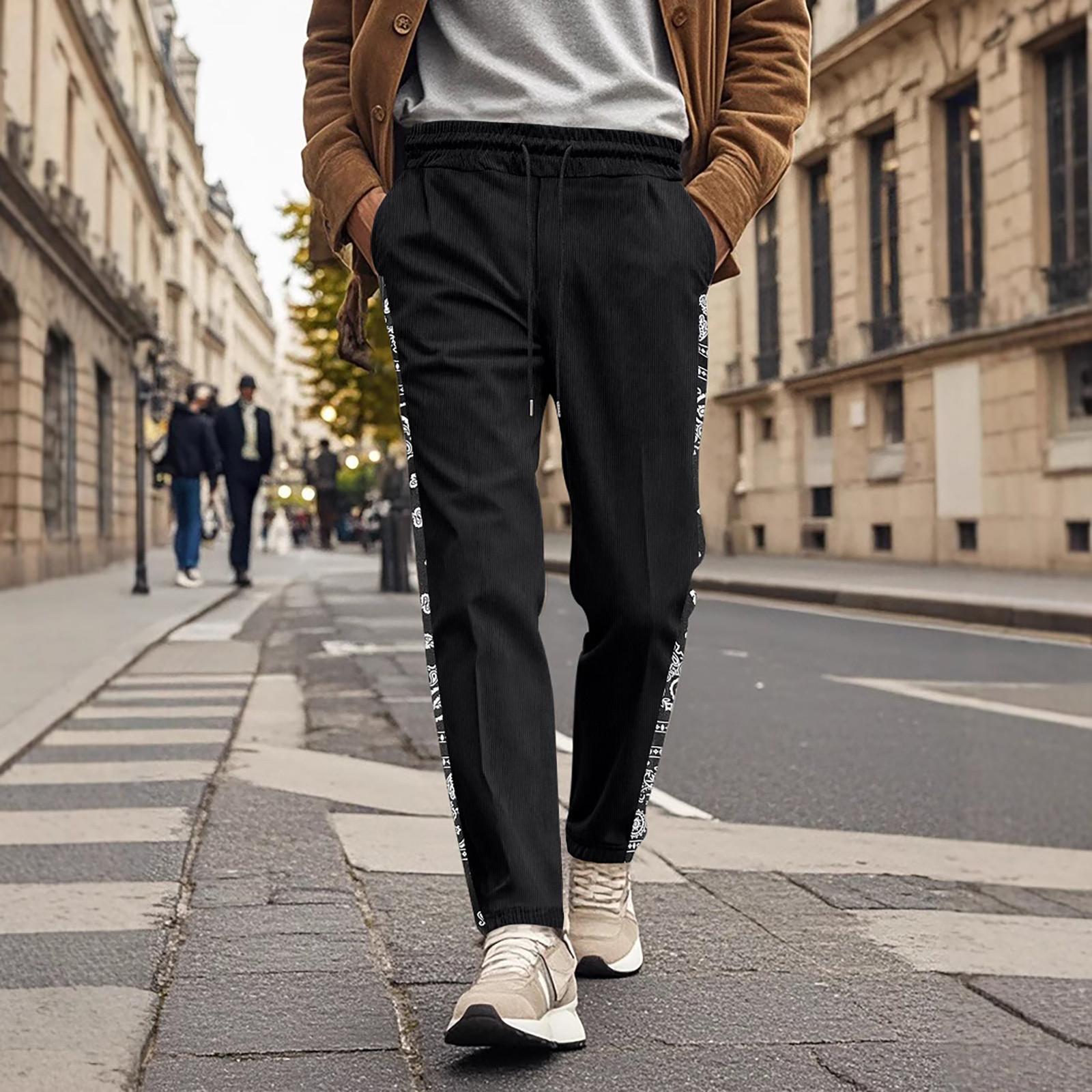 

Мужские комбинезоны, повседневные брюки с несколькими карманами и завязками, походные брюки, хлопковые саржевые брюки L чёрный