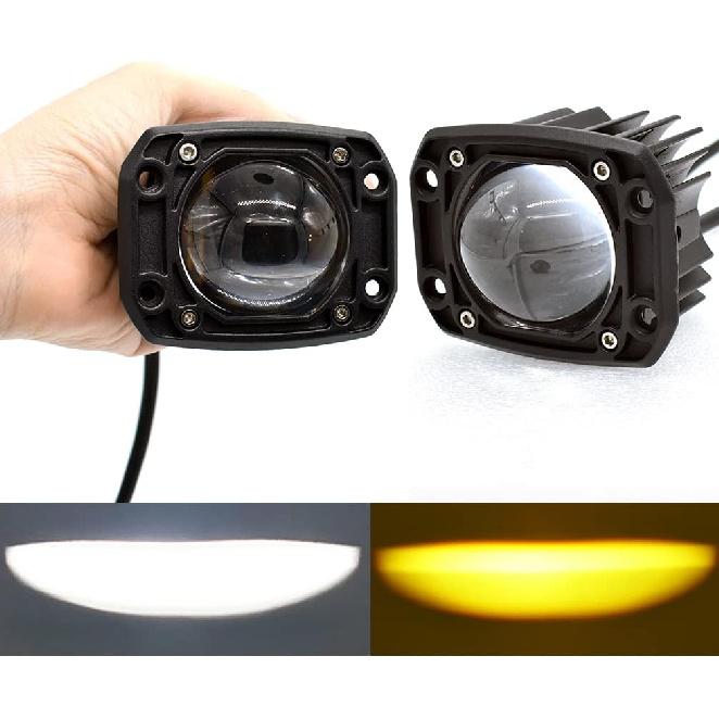 2pcs 3 Inch Flush Mount LED Cubes Pod Lights Off Road Driving Lights Spot Bars Fog Lamps Square Lens 8D LED Work Light For Truck Car SUV ATV UTV Boat