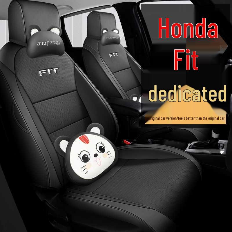 Honda Fit All-Season Full Coverage Car Seat Cover - Leather Design