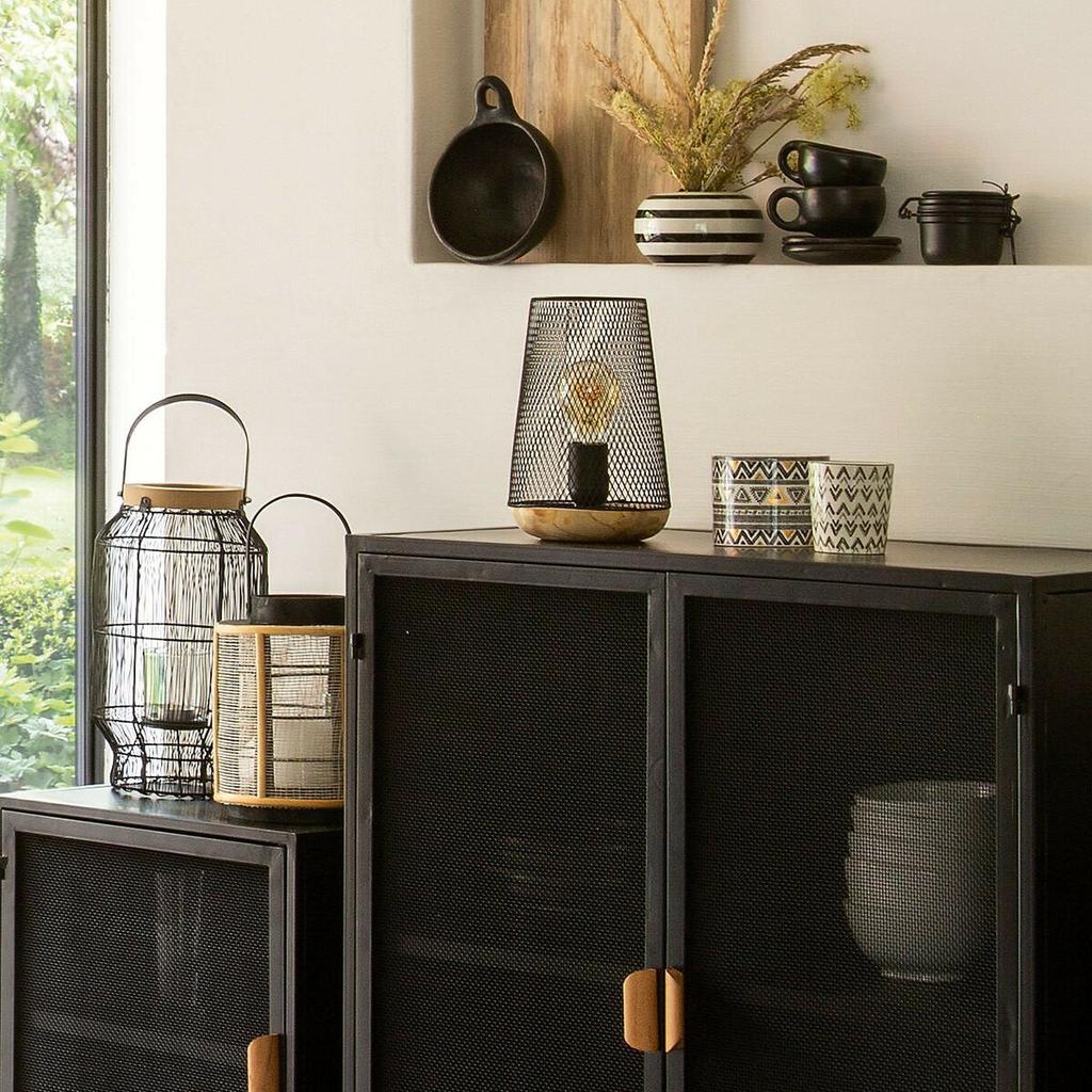 Zely Mesh Lamp Metal | Wooden