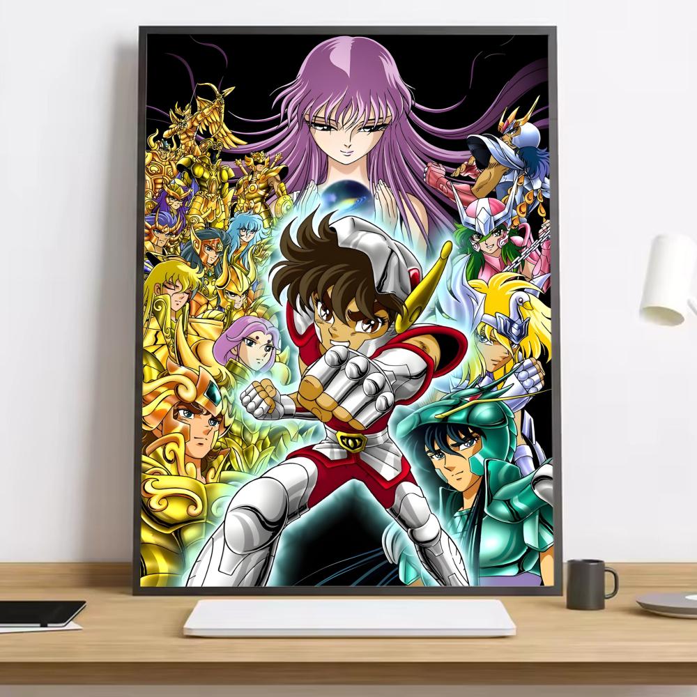 Saint Seiya Classic Anime Painting Calligraphy HD Canvas Poster Living Room Bedroom Bar Aesthetic Decoration