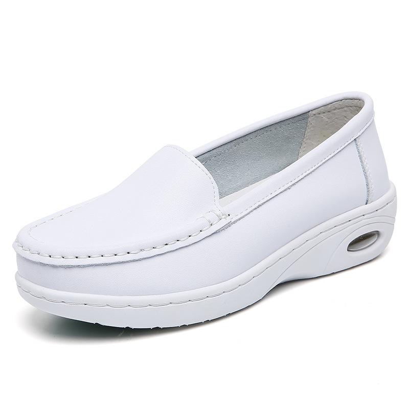 

Туфли для медсестер на воздушной подушке, женские зимние одинарные туфли с мягкой подошвой и плоской подошвой, дышащие и не вызывающие усталости, а ноги не скользят, повседневные и удобные. 34