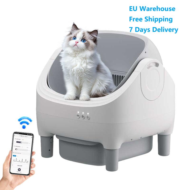 EU Stock Free Shipping Ready to Order Eco-Friendly Smart App Control Open-top Automatic 12kg Cat Litter Box