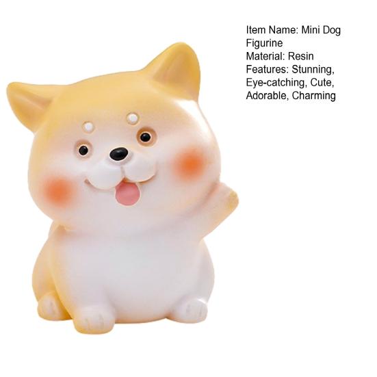 Mini Resin Dog Figurine Cartoon Puppy Statue Tiny Dog Cake Topper