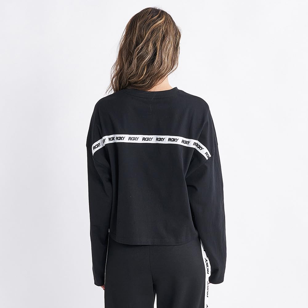 Roxy TIME LS Long Sleeve Size L Women's IT'S T-Shirt, Black,