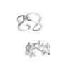 Adjustable Open Ring Women Men Minimalist Star Cutout Geometric Stackable Finger Copper Plated Jewelry