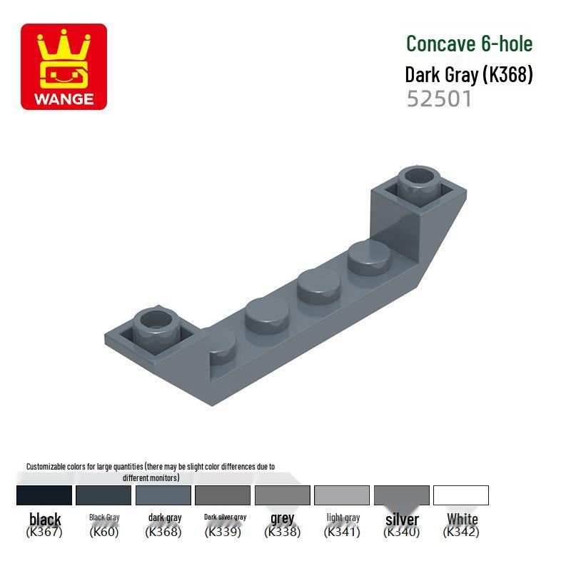 Concave 6-Hole Compatible Building Blocks 52501 MOC Assembly Set 0.1kg (approx. 76pcs)