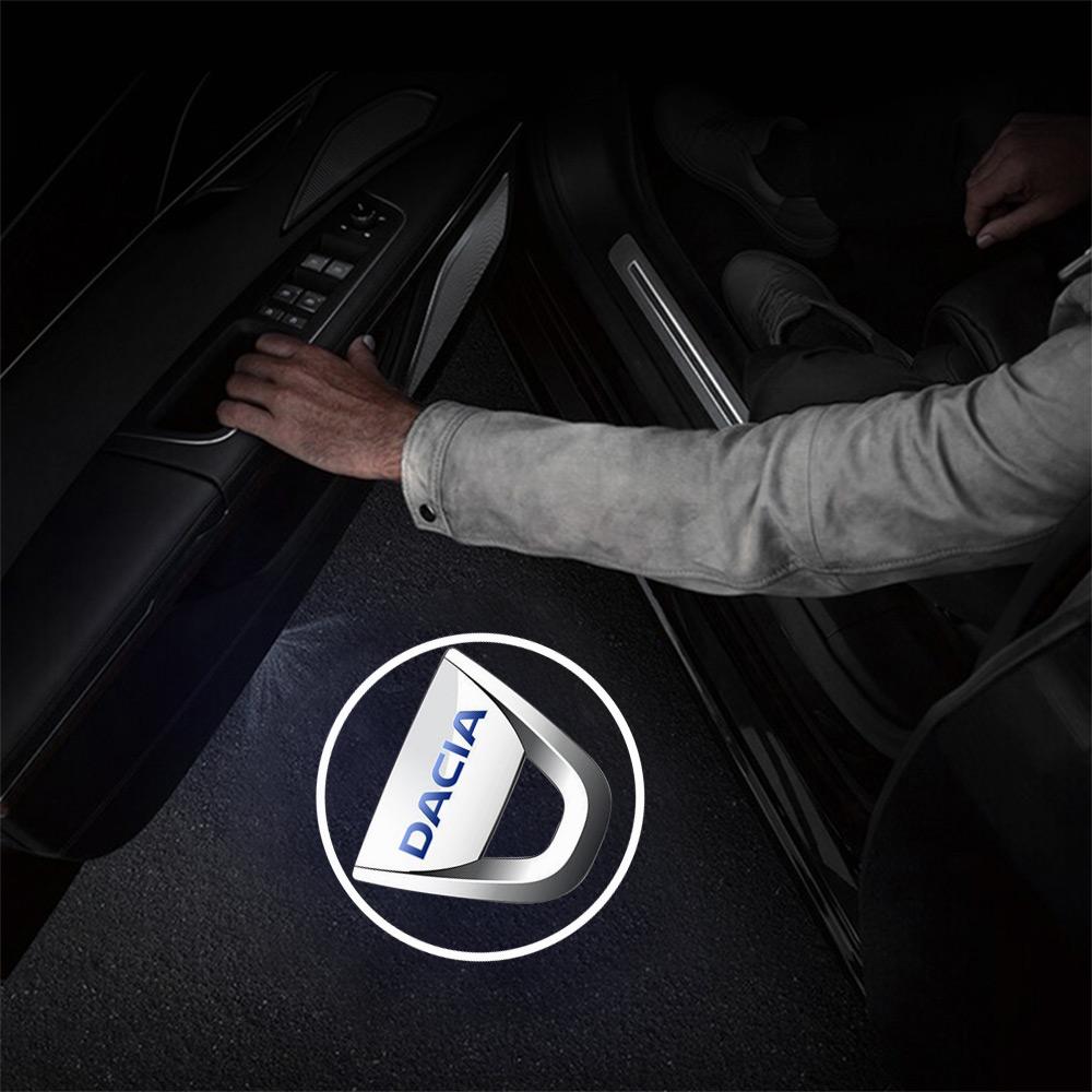 1/2/4Pcs Car Laser Projector LED HD Induction Lamp Magnetic Welcome Light For Dacia Duster Logan 3 Sandero Stepway Jogger Spring