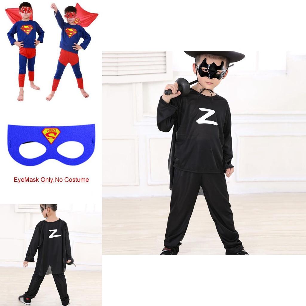 Breathable And Comfortable Kids Halloween Superman Bat Spider Man Cosplay Outfit