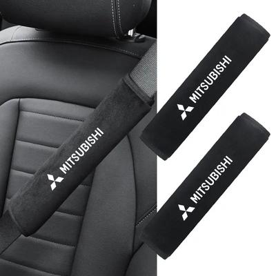 2Pcs Car Seat Belt Shoulder Protector Cover for Outlander Mirage Eclipse Pajero ASX Lancer EVO Styling Accessories