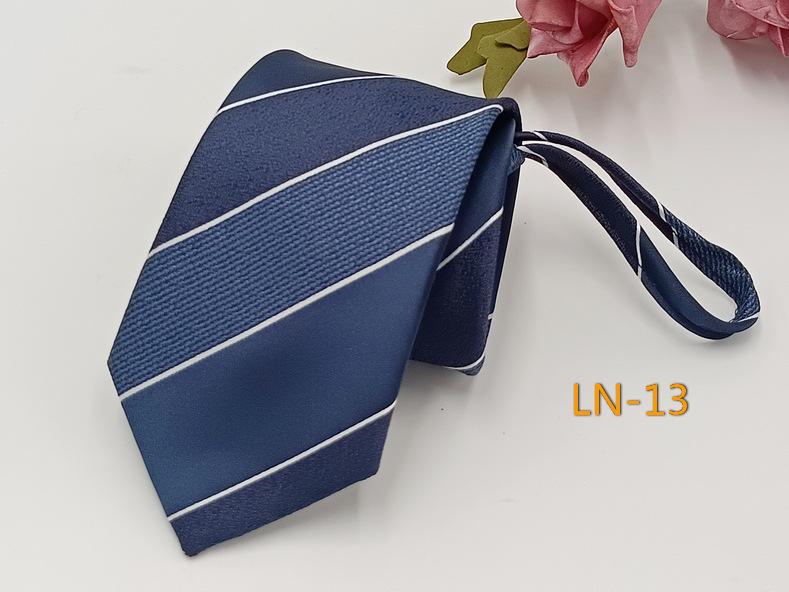 Men's Professional Striped Jacquard Zipper Tie, 7cm