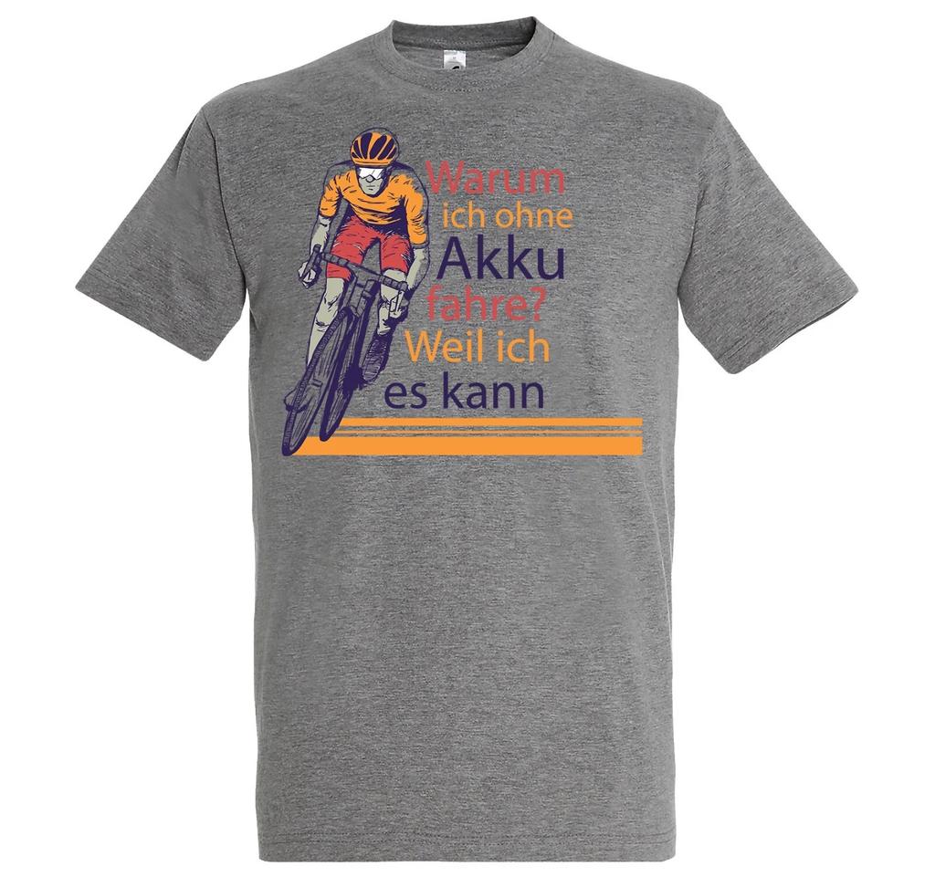 Youth Designz Heren T-shirt Logo Fiets Batterij Vrije Fiets Sport Grappige Uitspraak Plezier