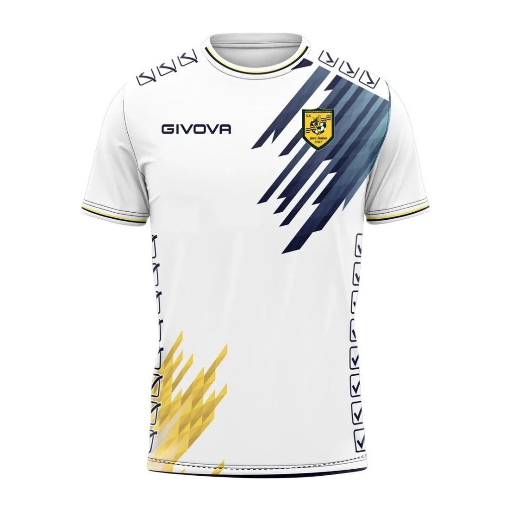 Breathable sports T-shirt with navy blue and yellow stripes, geometric print, football jersey, HD 3D prints, ideal jersey for pa
