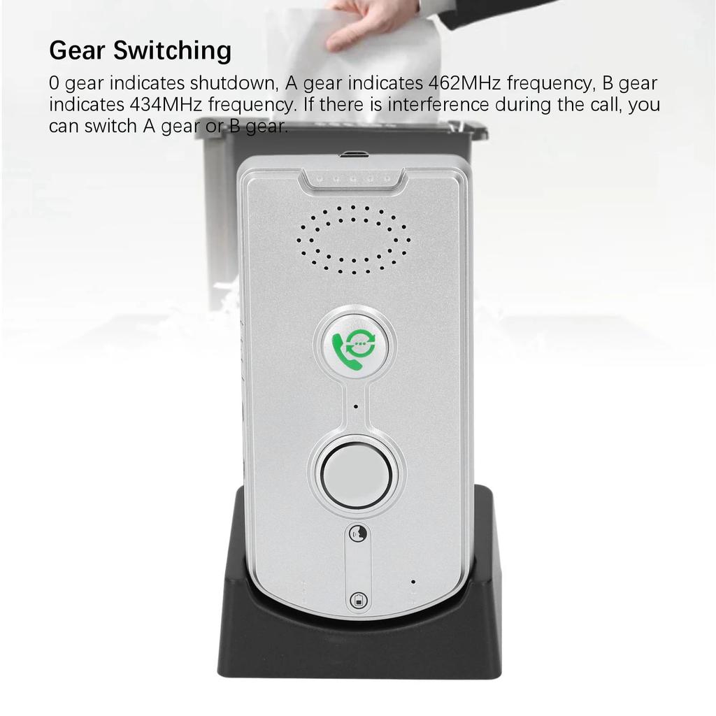 Wireless Intercom System 2 Way Voice Caller 1000M Long Range Bidirectional Communicating Pager Silver Wireless Voice Caller