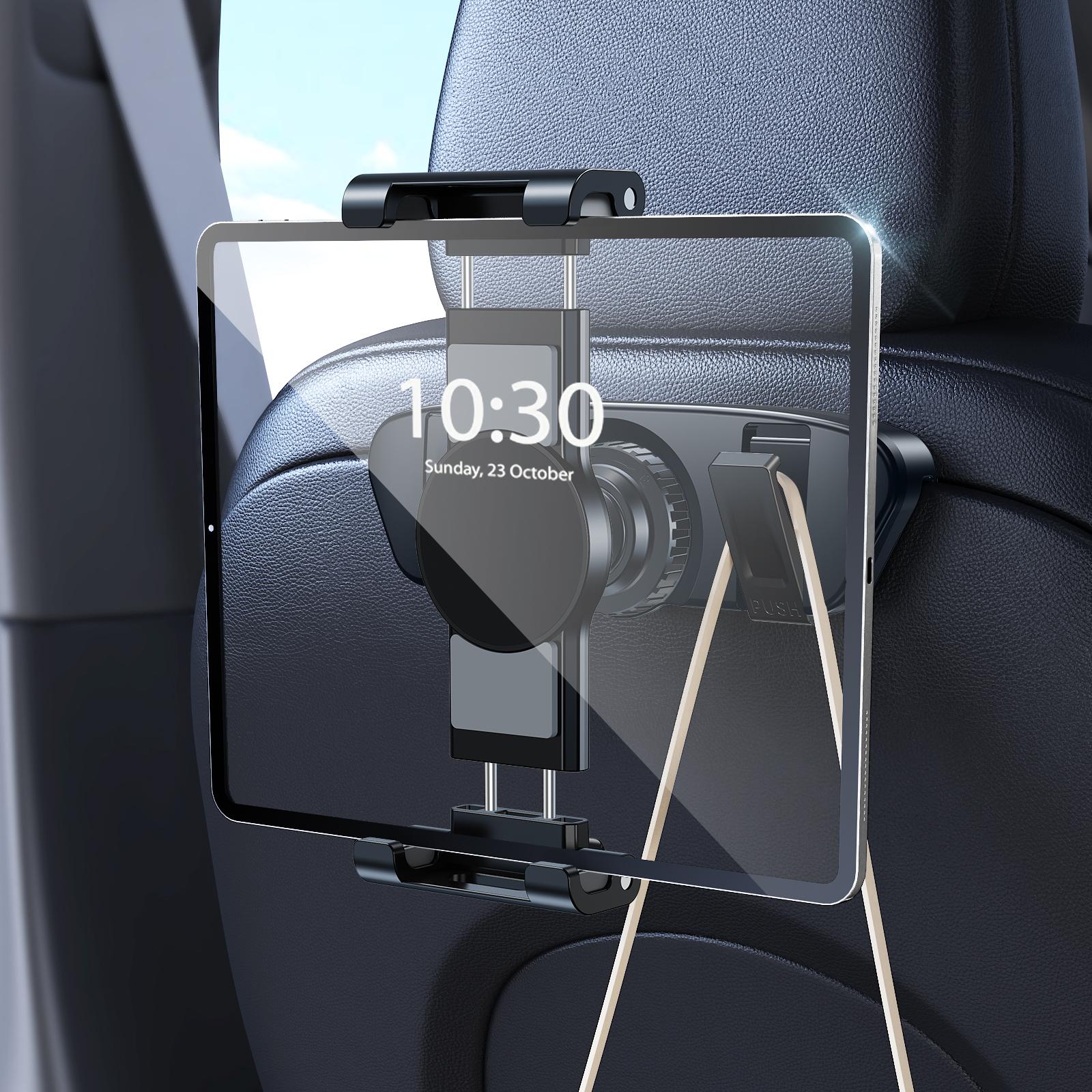 

Oatsbasf Phone & Tablet Holder for Tesla Headrest Magnetic Pad Stand with 2 Hooks Universal Car Mount for 4.7-12.9 iPad Switch чёрный