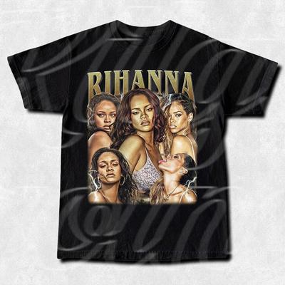 Rihanna Vintage T-Shirt: Unisex Cotton Graphic Tee FD T-Shirt Mens Kids