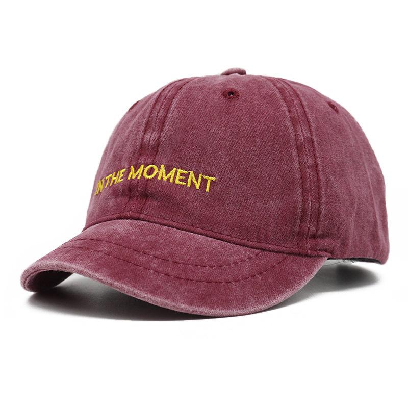 Fashion Letter Embroidery Short Brim Baseball Cap Soft Top Washed Cotton Sunscreen Caps Men Women Outdoor Streetwear Hat