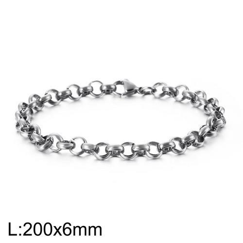 Simple Chain Punk Style Stainless Steel Men And Women Bracelets