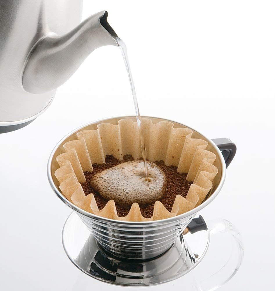 Kalita Stainless Steel Coffee Dripper Wave Series 155S for People Made In Japan Drip Equipment for 1 or 2 People 1 Cup or 2 Cups Stylish Camping
