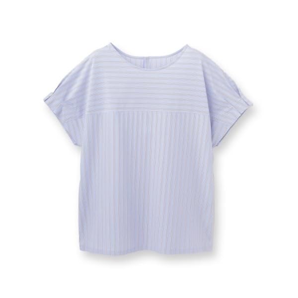 INDIVI Washable Striped Tucked Sleeve Blouse Beige Size 38 Spring Women's (12712402), (352cm), (M), Shirt/Blouse