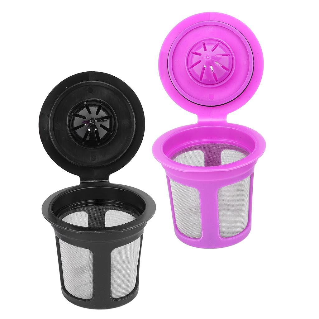 2pcs Reusable Coffee Pods Coffee Filters Refillable Coffee Pod Capsules with Brush Spoon