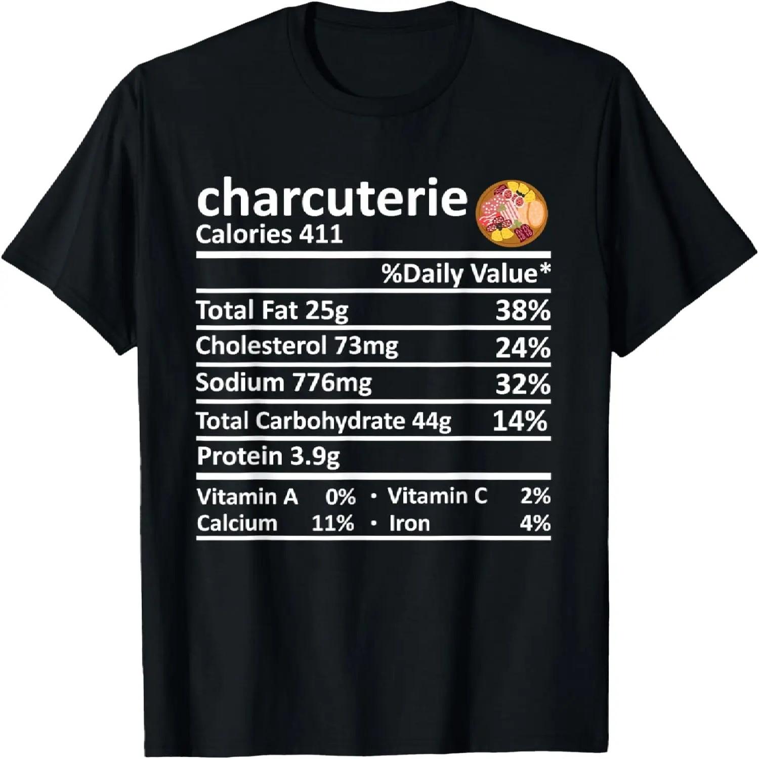 Charcuterie Nutrition Food Facts Thanksgiving Costume Xmas T-Shirt S