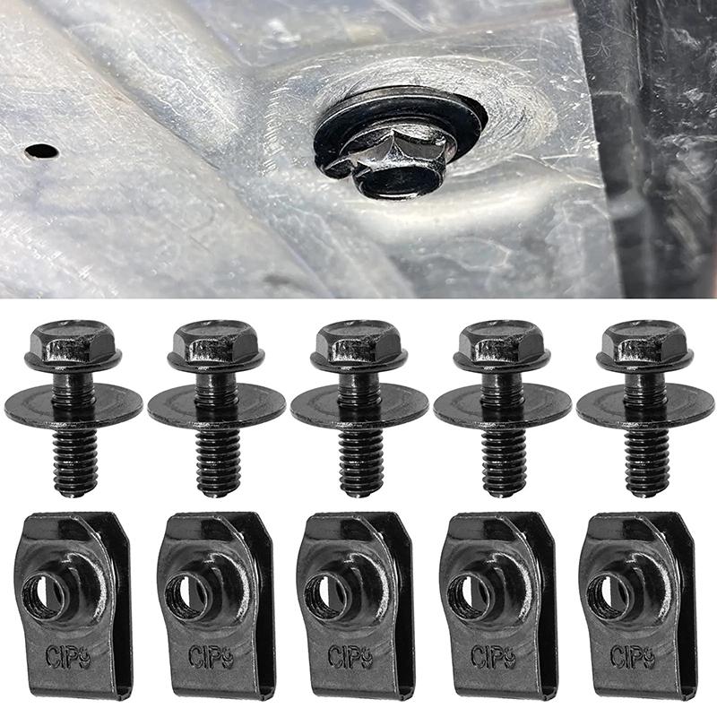 Car Body Bolts U-Nut Clips Gaskets M6 Engine Cover Undertray Splash Shield Guard Bumper Fender Liner Retainer Rivet Screws