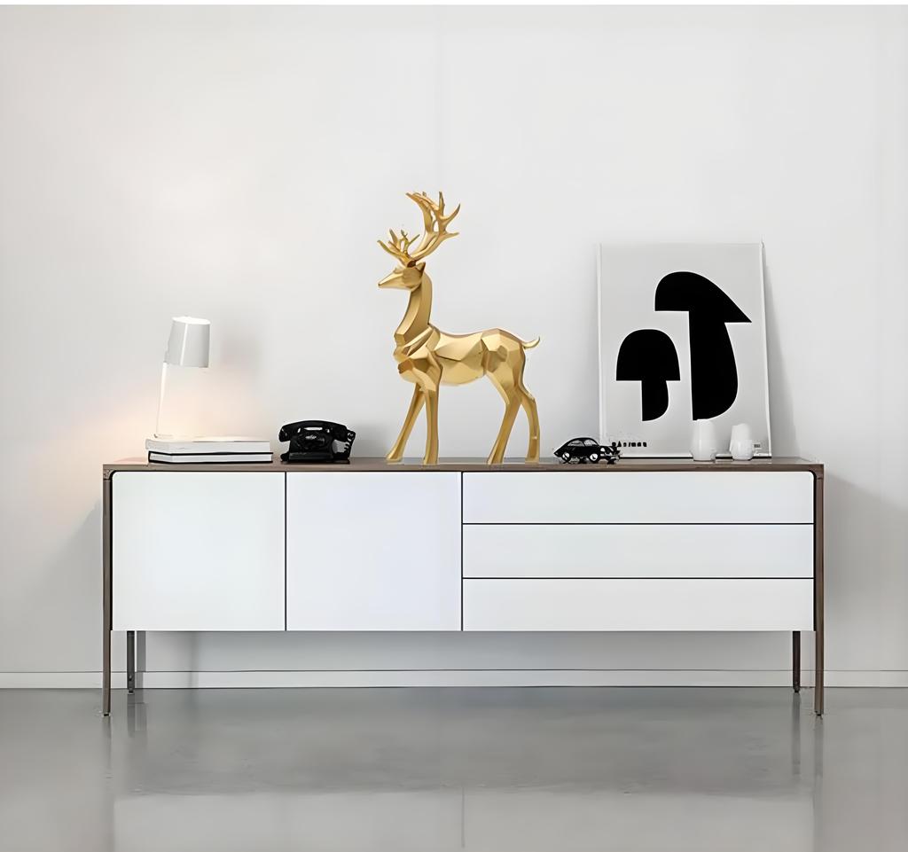 2 Pieces Christmas Reindeer Figurines Decor Nordic European Style Deer Statue Fireplace Window Desk Bedroom Shelf Ornament