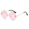 Personalized Rimless Peach Sunglasses Men'S And Women'S Tide Dance Party Concave Sunglasses Hip-Hop Glasses