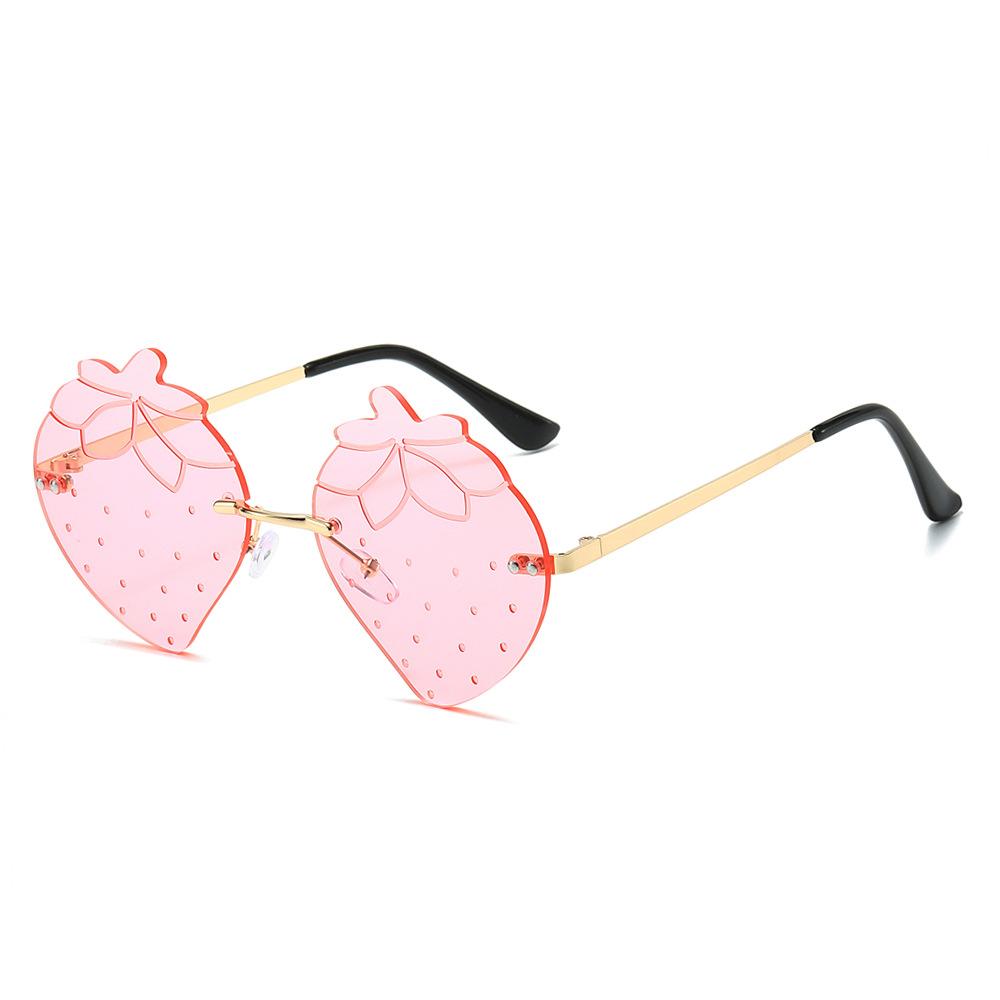 Personalized Rimless Peach Sunglasses Men'S And Women'S Tide Dance Party Concave Sunglasses Hip-Hop Glasses