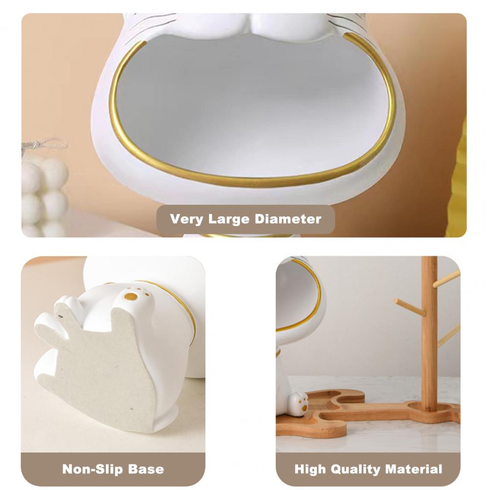 Glückskatze Ornament Bonbonbox Aufbewahrung Große Kapazität Dekor Kunstharz Niedliche lachende Kätzchenfigur Statue Veranda Heimdeko