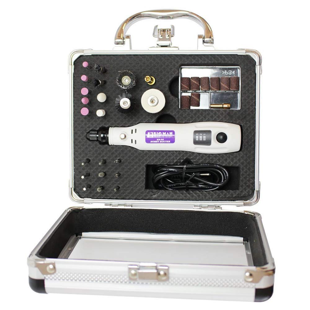 Bigman Mini 31 Alumínium USB Kábel 14000RPM Nagy Sebességű Könnyű Routerhez, 3-Sebességes, PCS, Tok, 3.6V Újratölthető, Gravírozás/Polírozás/Fúrás/Eltávolítás