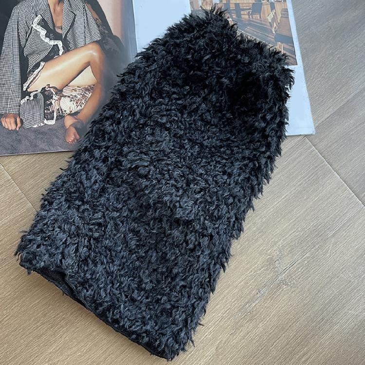 Women Vintage Warm Curly Furry Solid Color Leg Warmers Leg Covers Aesthetic Fuzzy Plush Boot Cuffs Socks for Winter Days