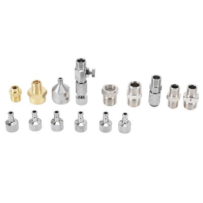 15 ADET Airbrush Adaptör Seti Paslanmaz Çelik Airbrush Hızlı Çıkarma Bağlantı Parçaları Bağlayıcı Kiti