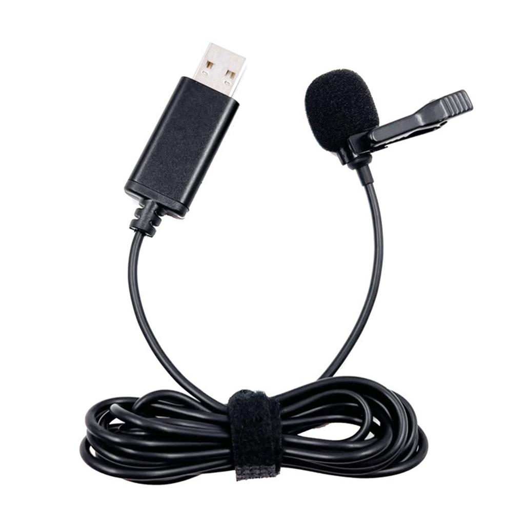Mini Portable Lavalier Microphone USB Hands-free Cord Line Omnidirectional Microphone for Computer Laptop Mobile Phone